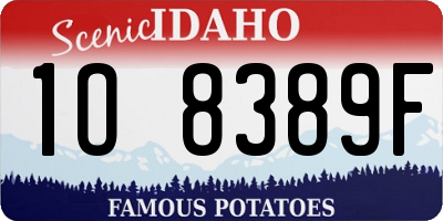 ID license plate 1O8389F
