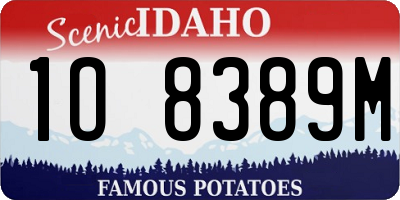 ID license plate 1O8389M