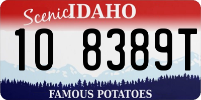 ID license plate 1O8389T