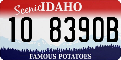 ID license plate 1O8390B