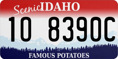 ID license plate 1O8390C