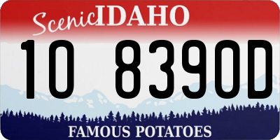 ID license plate 1O8390D