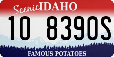 ID license plate 1O8390S
