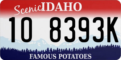 ID license plate 1O8393K