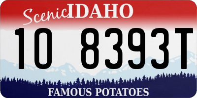 ID license plate 1O8393T