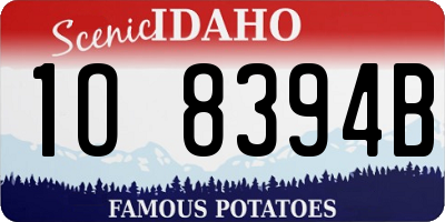 ID license plate 1O8394B