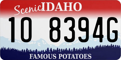 ID license plate 1O8394G