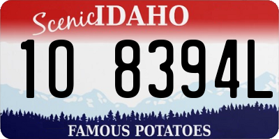 ID license plate 1O8394L