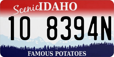 ID license plate 1O8394N
