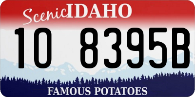 ID license plate 1O8395B
