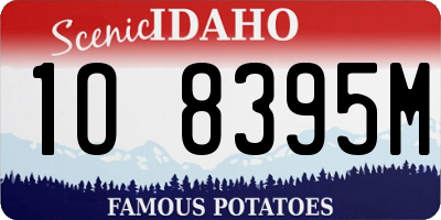 ID license plate 1O8395M