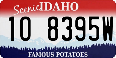 ID license plate 1O8395W
