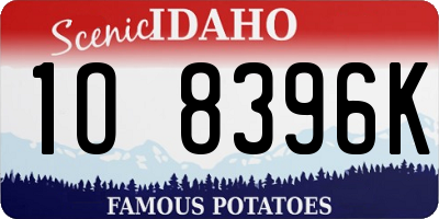 ID license plate 1O8396K