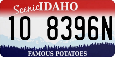 ID license plate 1O8396N