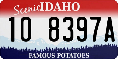 ID license plate 1O8397A