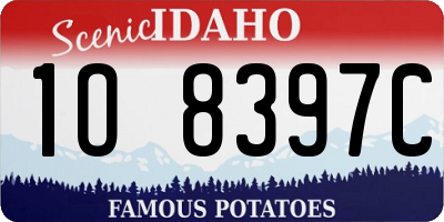 ID license plate 1O8397C