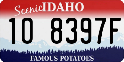 ID license plate 1O8397F