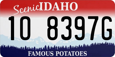 ID license plate 1O8397G