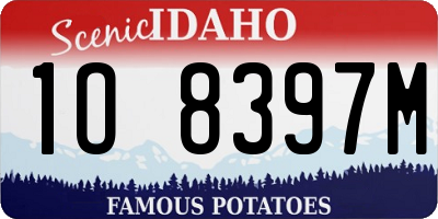 ID license plate 1O8397M