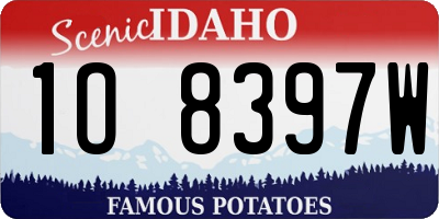 ID license plate 1O8397W