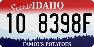 ID license plate 1O8398F