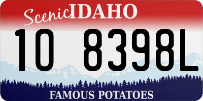 ID license plate 1O8398L