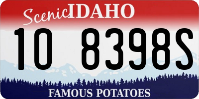 ID license plate 1O8398S