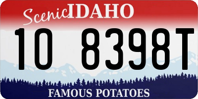 ID license plate 1O8398T