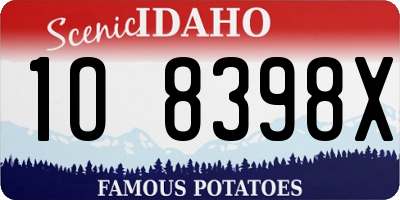ID license plate 1O8398X