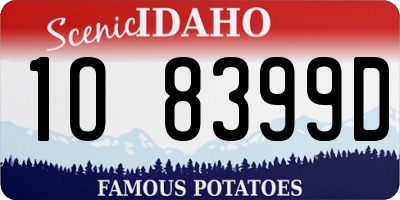 ID license plate 1O8399D