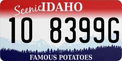 ID license plate 1O8399G