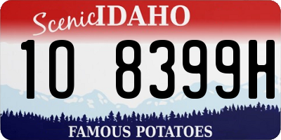 ID license plate 1O8399H