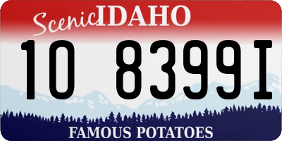 ID license plate 1O8399I