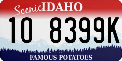 ID license plate 1O8399K
