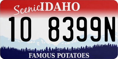 ID license plate 1O8399N