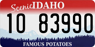 ID license plate 1O8399O