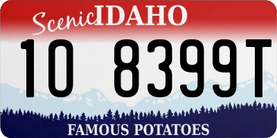 ID license plate 1O8399T
