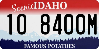 ID license plate 1O8400M