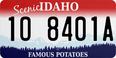 ID license plate 1O8401A