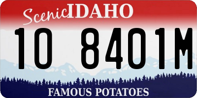 ID license plate 1O8401M