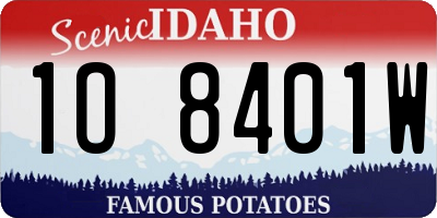 ID license plate 1O8401W