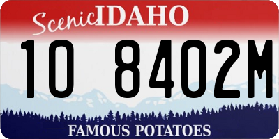 ID license plate 1O8402M
