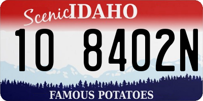ID license plate 1O8402N