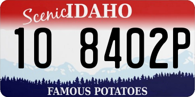 ID license plate 1O8402P