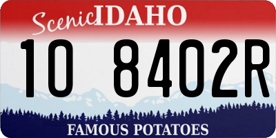 ID license plate 1O8402R