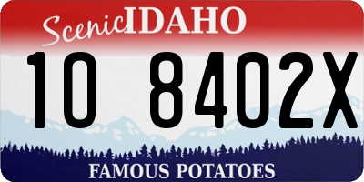 ID license plate 1O8402X