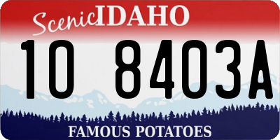 ID license plate 1O8403A