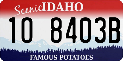 ID license plate 1O8403B