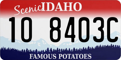 ID license plate 1O8403C