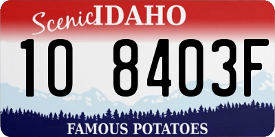 ID license plate 1O8403F